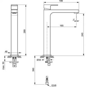 Смеситель для раковины Ideal Standard EDGE A7115AA-фото2