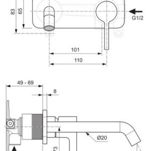 Смеситель для раковины Ideal Standard JOY A7380A2-фото2