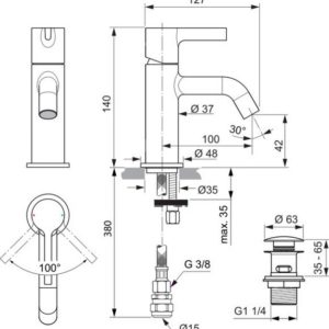 Смеситель для раковины Ideal Standard JOY BC801A2-фото2