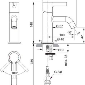 Смеситель для раковины Ideal Standard JOY BC802A2-фото2