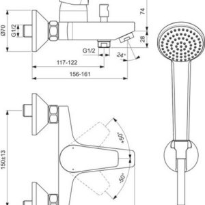 Смеситель для ванны Ideal Standard CERAFINE D BC693AA-фото2