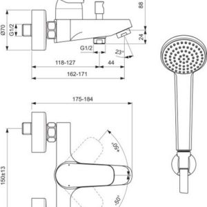 Смеситель для ванны Ideal Standard CERAFLEX B1722AA-фото2
