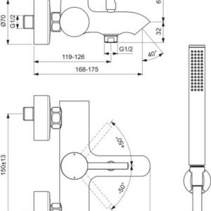 Смеситель для ванны Ideal Standard CERALINE BC270AA-фото2