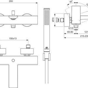 Смеситель для ванны Ideal Standard CONCA BC763A5-фото2