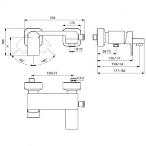 Смеситель для ванны Ideal Standard EDGE A7121AA-фото2
