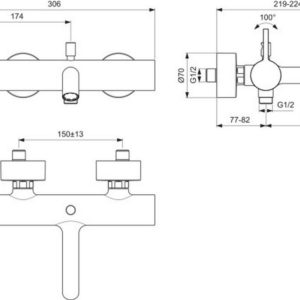 Смеситель для ванны Ideal Standard JOY BC786GN-фото2