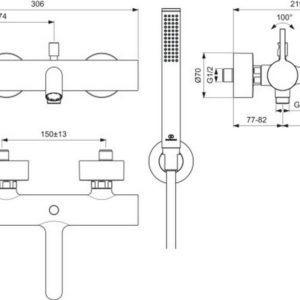 Смеситель для ванны Ideal Standard JOY BC787A2-фото2
