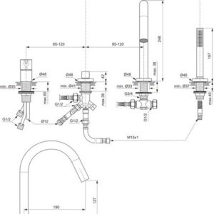 Смеситель для ванны Ideal Standard JOY BC789GN-фото2