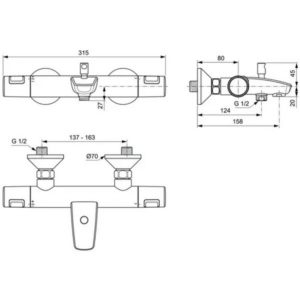 Смеситель для ванны с душем Ideal Standard A7206AA-фото2