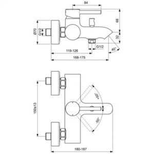 Смеситель для ванны с душем Ideal Standard BC199U4-фото2