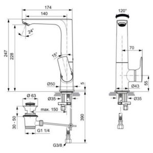 Смеситель Ideal Standard Connect Air A7020GN-фото2