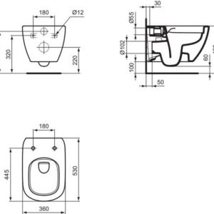Унитаз подвесной Ideal Standard TESI Rimless+ T4932V1-фото2