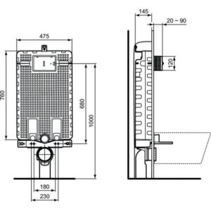 Встраиваемый бачок для унитаза Ideal Standard PROSYS R009767-фото3