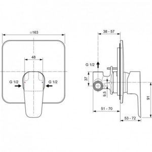 Встраиваемый смеситель для душа Ideal Standard CERAFINE MODEL D A7188AA-фото2
