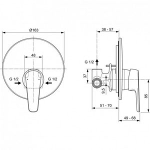 Встраиваемый смеситель для душа Ideal Standard CERAFINE MODEL O A7192AA-фото2