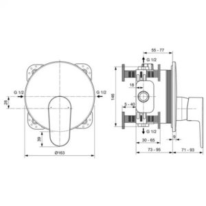 Встраиваемый смеситель для душа Ideal Standard CERAFINE MODEL O A7349AA-фото2