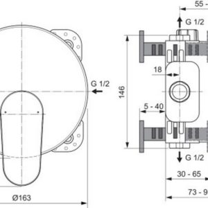 Встраиваемый смеситель для душа Ideal Standard CERAFINE MODEL O A7349SI-фото2