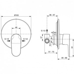 Встраиваемый смеситель для душа Ideal Standard CERAFINE O A7192XG-фото2