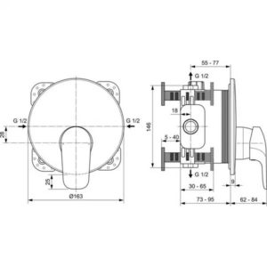 Встраиваемый смеситель для душа Ideal Standard CERAFLEX A6724AA-фото2