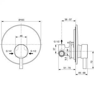 Встраиваемый смеситель для душа Ideal Standard CERALINE A6940AA-фото2