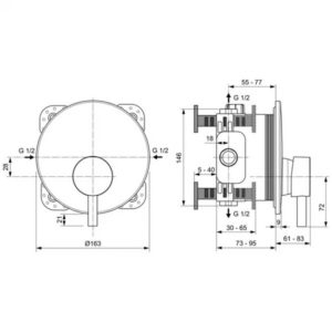 Встраиваемый смеситель для душа Ideal Standard CERALINE A7388AA-фото2
