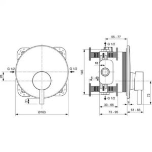 Встраиваемый смеситель для душа Ideal Standard CERALINE A7388XG-фото2