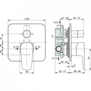 Встраиваемый смеситель для ванны Ideal Standard CERAFINE MODEL D A7189AA-фото2