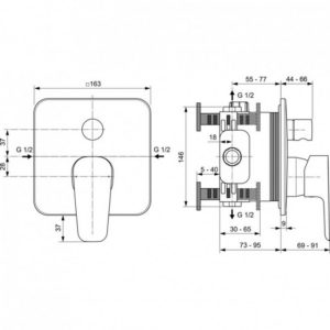Встраиваемый смеситель для ванны Ideal Standard CERAFINE MODEL D A7348AA-фото2