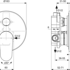 Встраиваемый смеситель для ванны Ideal Standard CERAFINE MODEL O A7193RO-фото2