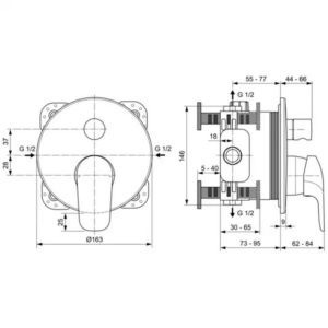 Встраиваемый смеситель для ванны Ideal Standard CERAFLEX A6725AA-фото2