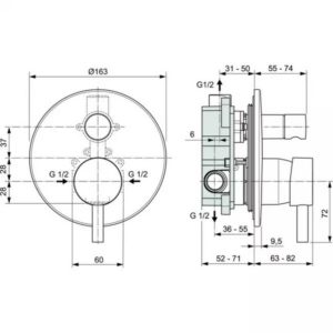 Встраиваемый смеситель для ванны Ideal Standard CERALINE A6939XG-фото2