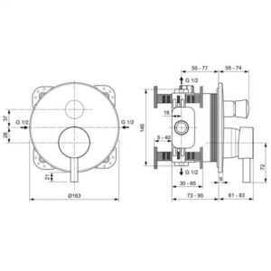 Встраиваемый смеситель для ванны Ideal Standard CERALINE A7389AA-фото2