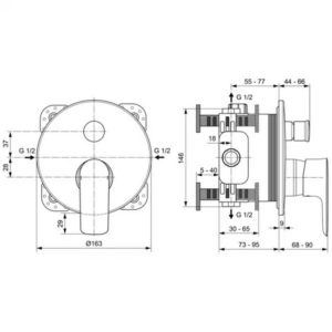 Встраиваемый смеситель для ванны Ideal Standard CONNECT AIR A7035A2-фото2