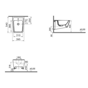 Биде подвесное Equal 7246B476-0288 матовый каменный серый-фото2