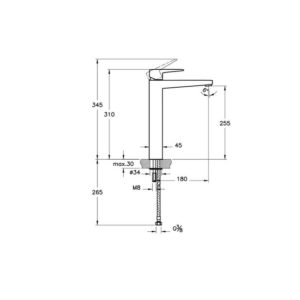 Смеситель для раковины высокий Root Square A4273326EXP цвет медь-фото2