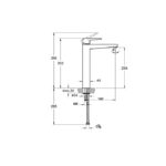 Смеситель для раковины высокий Root Square A42733EXP цвет хром-фото2