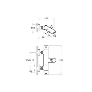 Смеситель для ванны AquaHeat A47210EXP цвет хром-фото2