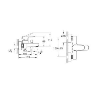 Смеситель для ванны Flow Soft A4294636EXP цвет матовый черный-фото2