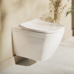 Унитаз с инсталляцией Integra Square 9856B003-7206 безободковый белый кнопка матовый хром-фото2