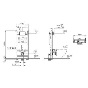 Унитаз с инсталляцией Zentrum Round 9879B003-7200 безободковый белый кнопка хром-фото2