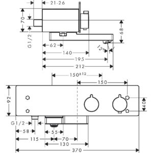 ShowerTablet Смеситель для ванны 2 функции Хромированный 13107000-фото2