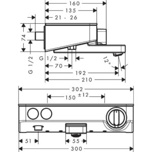 ShowerTablet Select Смеситель для ванны 2 функции Хромированный 13151000-фото2