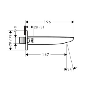 Излив для ванны hansgrohe Puravida 15412400 белый_хром-фото2