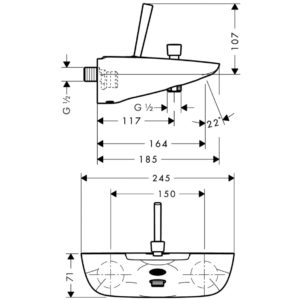 Смеситель для ванны hansgrohe PuraVida 15472000 хром-фото2