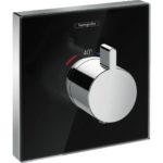 Внешняя часть термостата для душа hansgrohe ShowerSelect Glass HighFlow скрытого монтажа на 1 потребителя 15734600 черный_хром-фото1