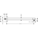 Душевой кронштейн hansgrohe Pulsify S настенный 390 мм 24357140 шлифованная бронза-фото2