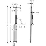 Душевой гарнитур hansgrohe Pulsify S 100 1jet EcoSmart со штангой 90 см 24382000 хром-фото2