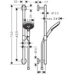 Душевой гарнитур hansgrohe Raindance Select S 120 3jet со штангой 65 см 26320400 белый_хром-фото3
