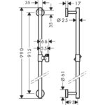 Стеновые панели Unica Душевая штанга Comfort 90 см 26402000-фото2