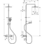 Душевая система hansgrohe Vernis Shape 240 1jet с термостатом 26427670 матовый черный-фото2